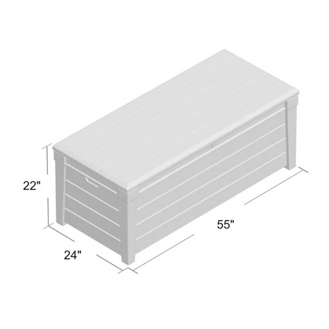 Keter Brightwood 120 Gallon Large Durable Outdoor Storage and Weather Resistant Resin Deck Box, Dark Brown