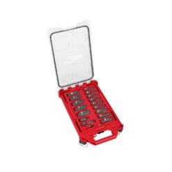 Milwaukee SHOCKWAVE Impact-Duty 3/8 in. Drive SAE Deep Well Impact PACKOUT Socket Set (17-Piece) 49-66-6800