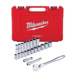 Milwaukee 1/2 in. Drive SAE Ratchet and Socket Mechanics Tool Set (22-Piece) 48-22-9410