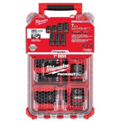Milwaukee 49-66-7840 SHOCKWAVE Impact Duty 1 in Drive 7 Piece MM & SAE Wheel Service Socket PACKOUT Set