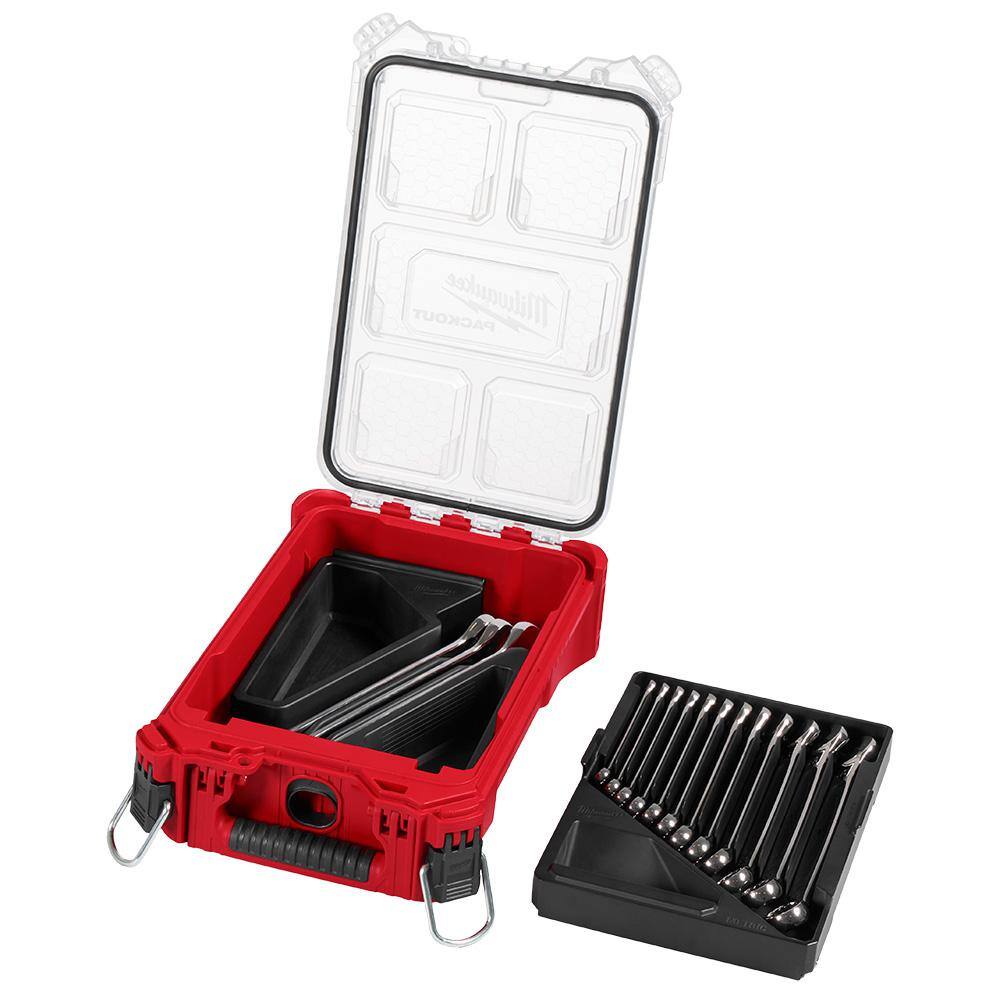 Milwaukee Metric Combination Wrench Set with PACKOUT Compact Organizer (15-Piece) 48-22-9483