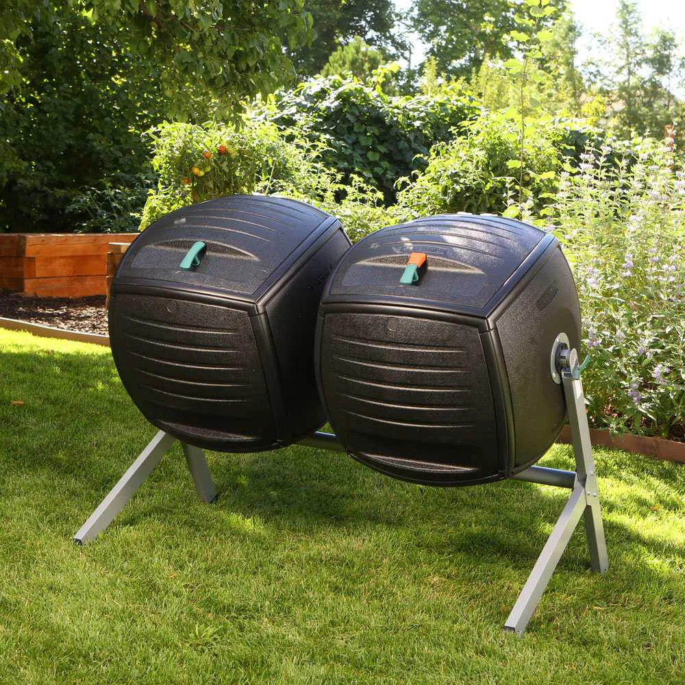 Lifetime 100 Gallons Odor Resistant Outdoor Tumbler Composter with Latching Lid