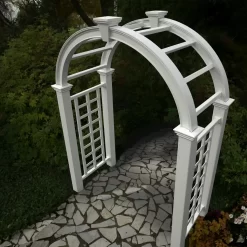 Vita Classic 5-ft W x 7.84-ft H Arched White PVC Garden Arbor