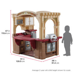 Step2 Brown Grand Walk-In Classic Toddler Pretend Play Kitchen Set