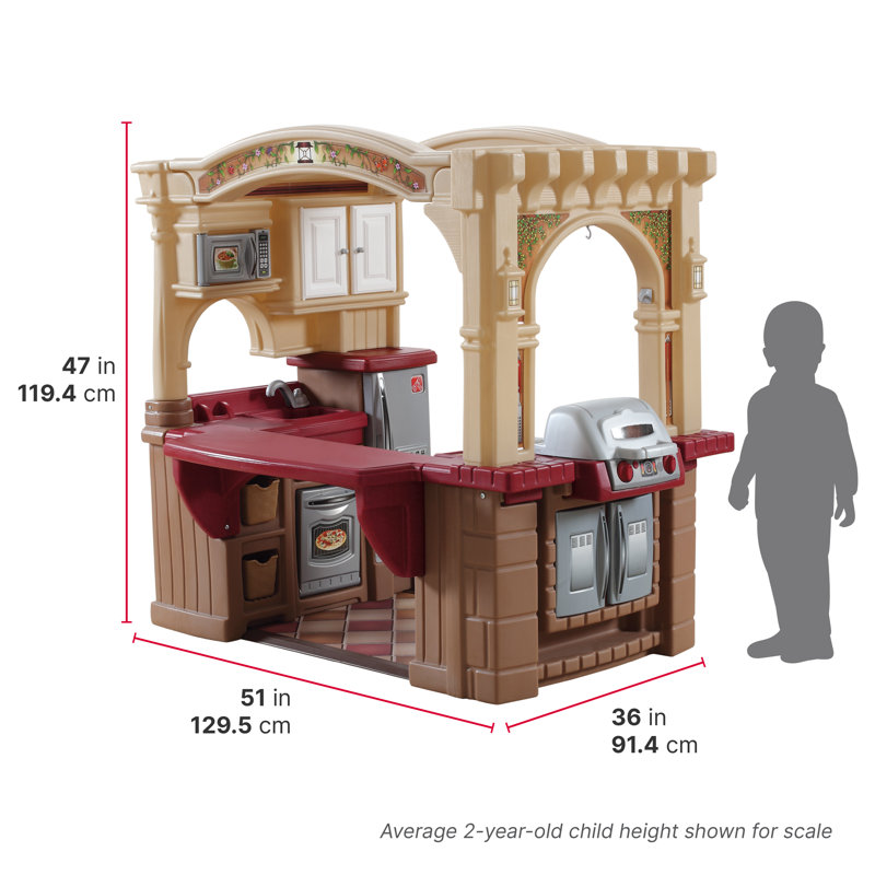 Step2 Brown Grand Walk-In Classic Toddler Pretend Play Kitchen Set