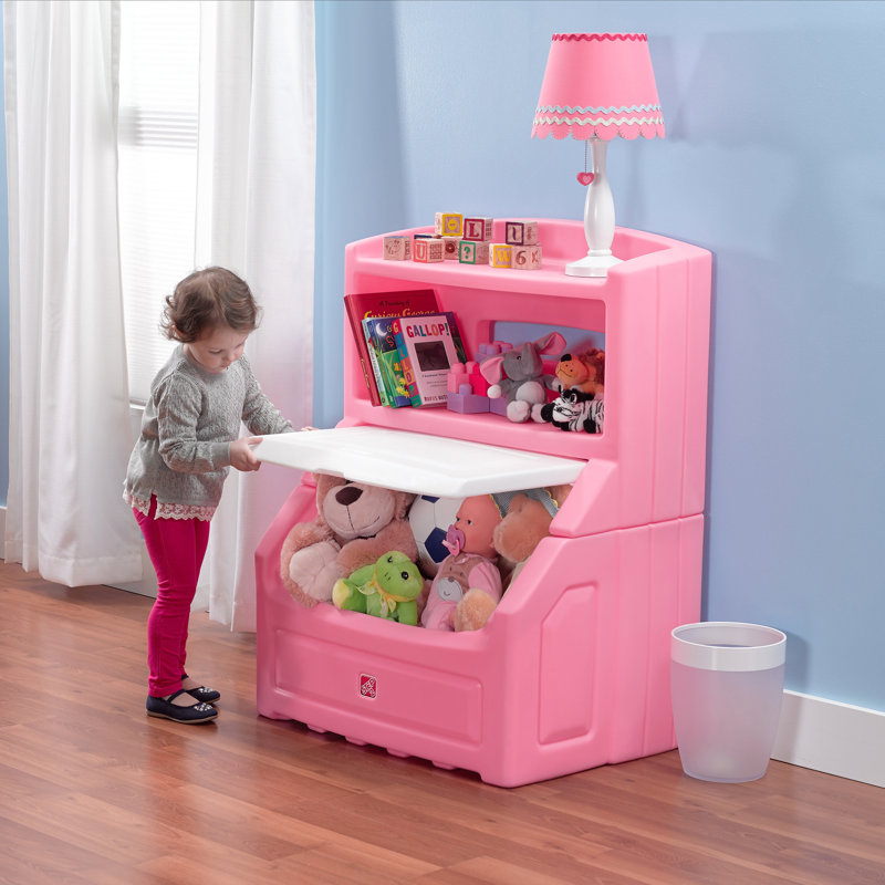 Step2 Lift and Hide Bookcase Toy Box, Pink