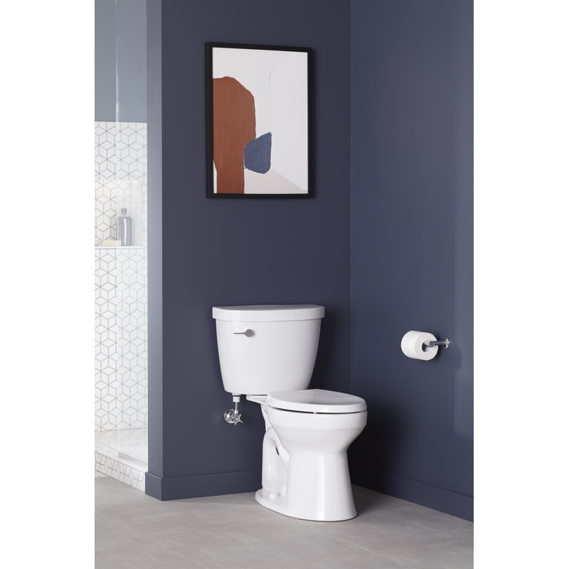 Kohler White Cimarron 1.6 GPF Elongated Two-Piece Toilet (Seat Not Included)