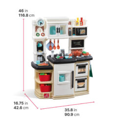 Step2 Great Gourmet Toddler Pretend Play Kitchen Set, Brown/White