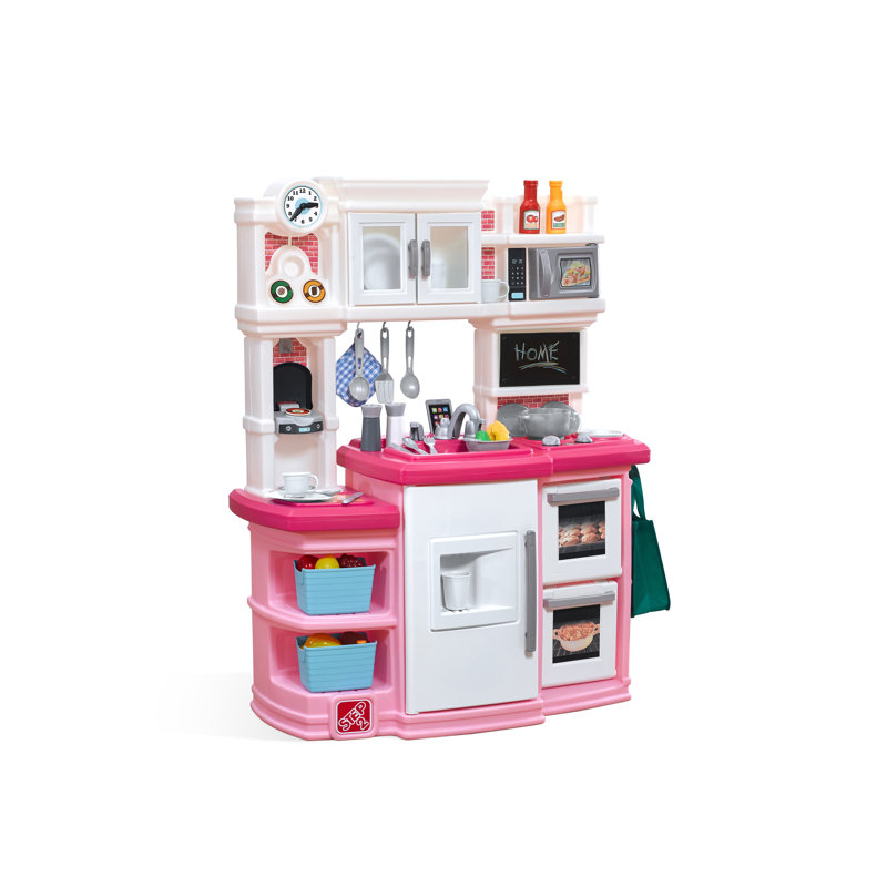 Step2 Great Gourmet Toddler Pretend Play Kitchen Set, Pink/ White