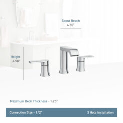 Moen Chrome Genta LX Two-Handle Widespread Bathroom Faucet Trim Kit, Valve Required