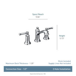 Moen T6805BN Moen Dartmoor Two-Handle Widespread Bathroom Faucet Trim Kit, Valve Required