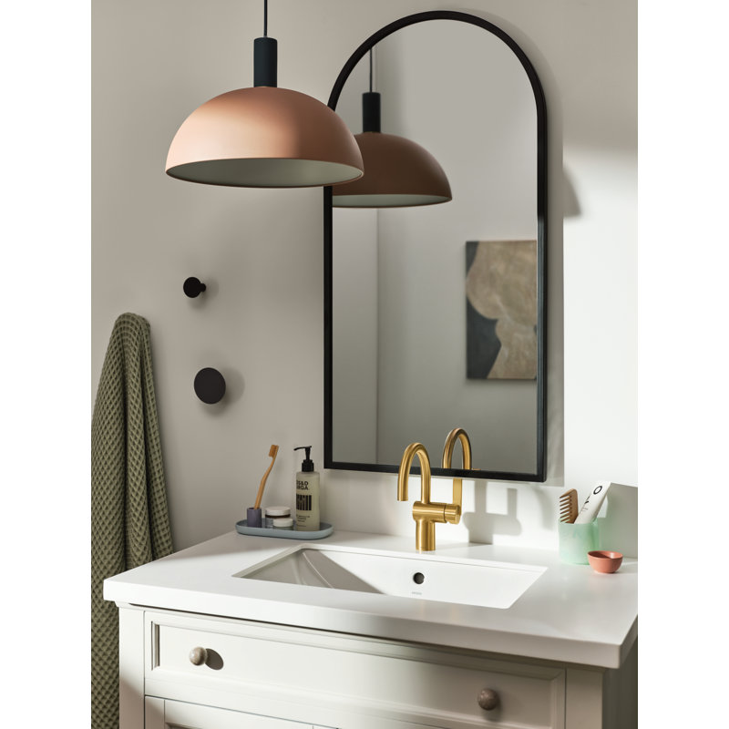 Moen Brushed Gold Cia Single Hole Bathroom Faucet, Modern One Handle Bathroom Sink Faucet with Drain Assembly (Part number: 6221BG)