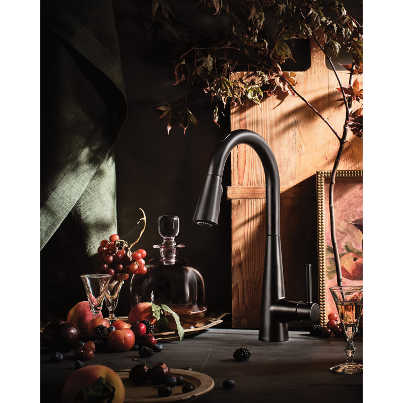 7864BL Moen Sleek Pull Down Single Handle Kitchen Faucet with Power Boost Technology and Duralock