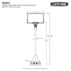 Lifetime Height Adjustable Portable Basketball Hoop (50