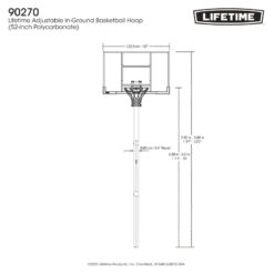 Lifetime Height Adjustable In-Ground Basketball Hoop (52