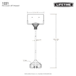 Lifetime Height Adjustable Portable Basketball Hoop (44