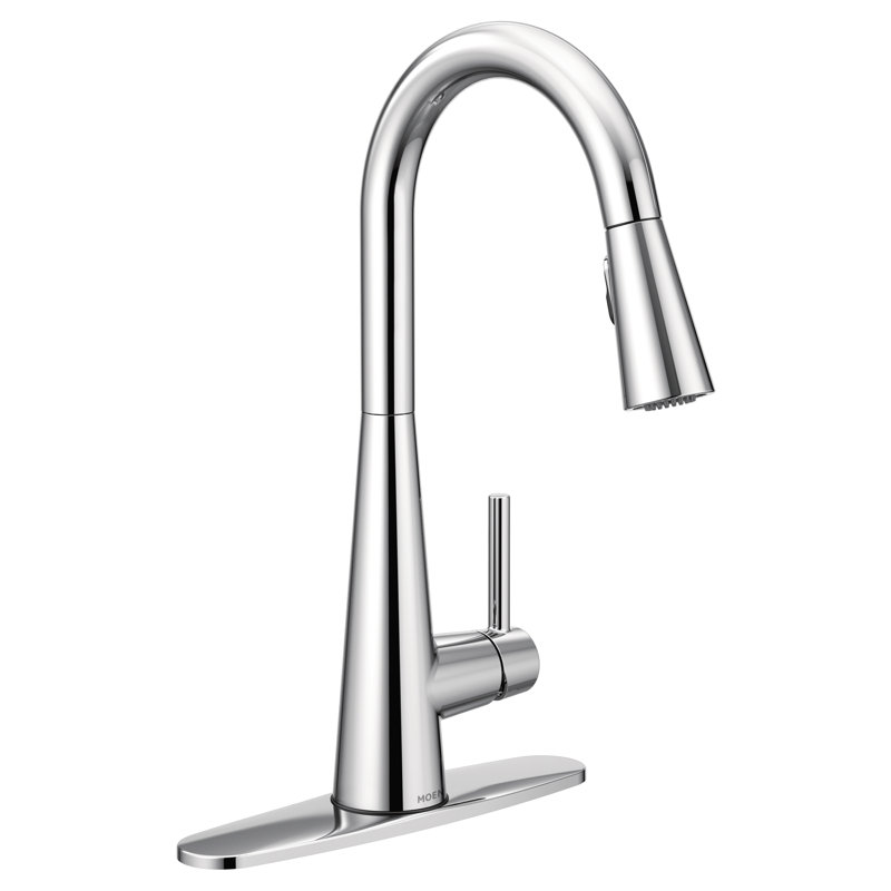 7864 Moen Sleek Pull Down Single Handle Kitchen Faucet with Power Boost Technology and Duralock