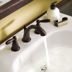 Oil Rubbed Bronze Moen Brantford Widespread Bathroom Faucet (Part number: T6620ORB)