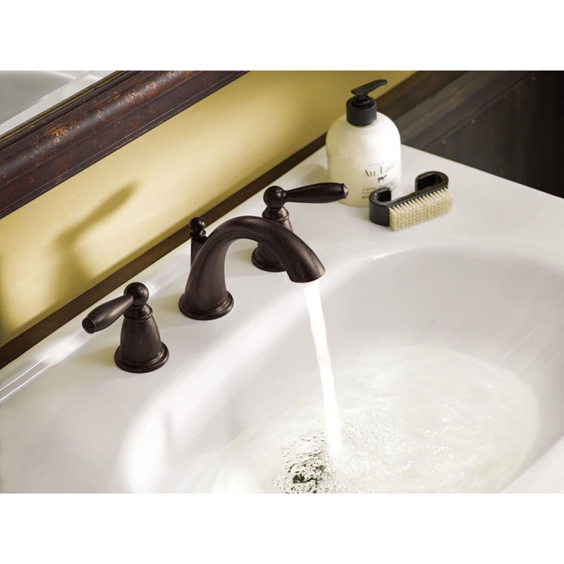 Oil Rubbed Bronze Moen Brantford Widespread Bathroom Faucet (Part number: T6620ORB)
