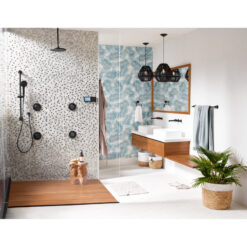 Matte Black Moen Eco-Performance 5-Function Handheld Shower with 30-Inch Slide Bar and 69-Inch Hose (Part number: 3558EPBL)