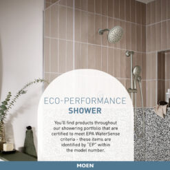 Matte Black Moen Eco-Performance 5-Function Handheld Shower with 30-Inch Slide Bar and 69-Inch Hose (Part number: 3558EPBL)