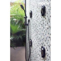 Matte Black Moen Eco-Performance 5-Function Handheld Shower with 30-Inch Slide Bar and 69-Inch Hose (Part number: 3558EPBL)