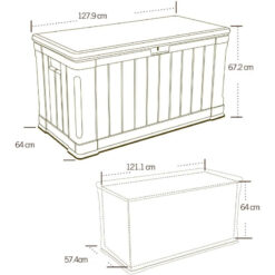 Lifetime 50.3'' W 116 Gallons Water Resistant Polyethylene Plastic Lockable Deck Box in Brown