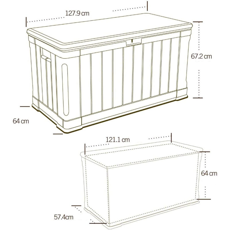 Lifetime 50.3'' W 116 Gallons Water Resistant Polyethylene Plastic Lockable Deck Box in Brown