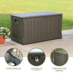 Lifetime 50.3'' W 116 Gallons Water Resistant Polyethylene Plastic Lockable Deck Box in Brown