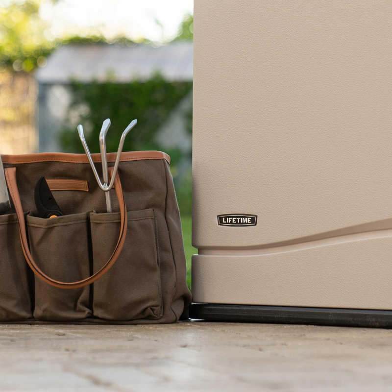 Lifetime 39'' W 80 Gallons Water Resistant Polyethylene Plastic Lockable Deck Box in Desert Sand