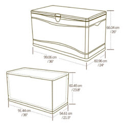 Lifetime 39'' W 80 Gallons Water Resistant Polyethylene Plastic Lockable Deck Box in Desert Sand