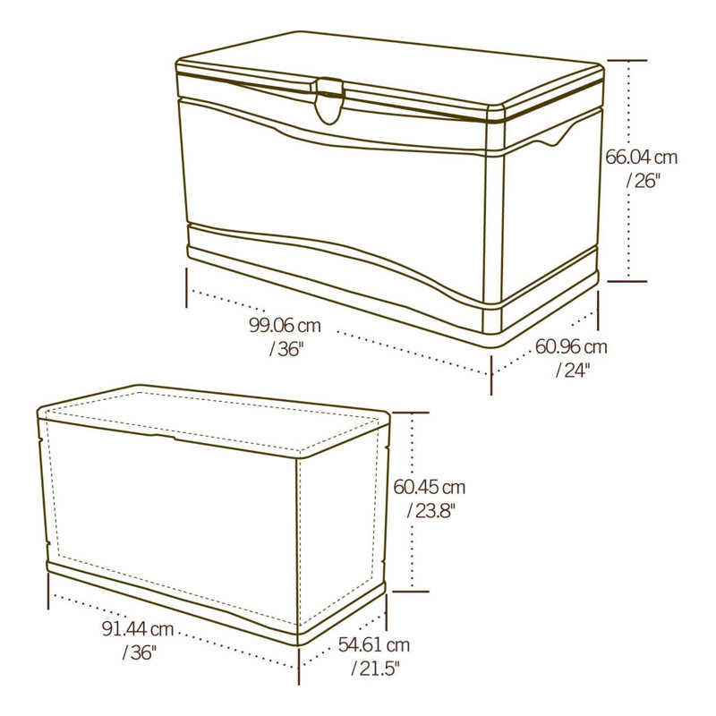 Lifetime 39'' W 80 Gallons Water Resistant Polyethylene Plastic Lockable Deck Box in Desert Sand
