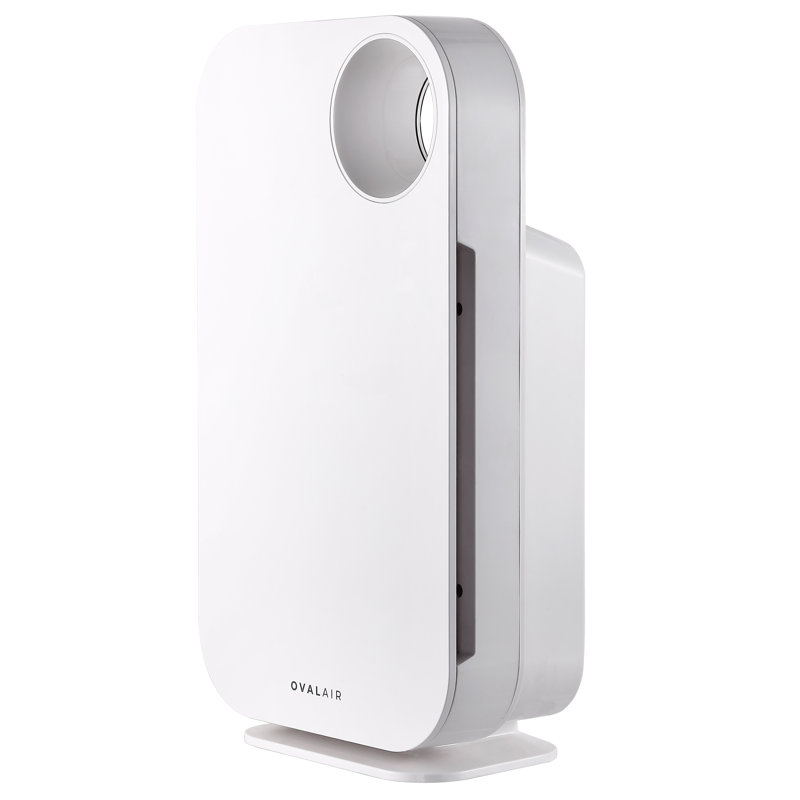 OVAL AIR 3-Stage H13 True HEPA 5-in-1 Air Purifier reduces Allergies, Asthma, Pets, Odor, Smoke, White