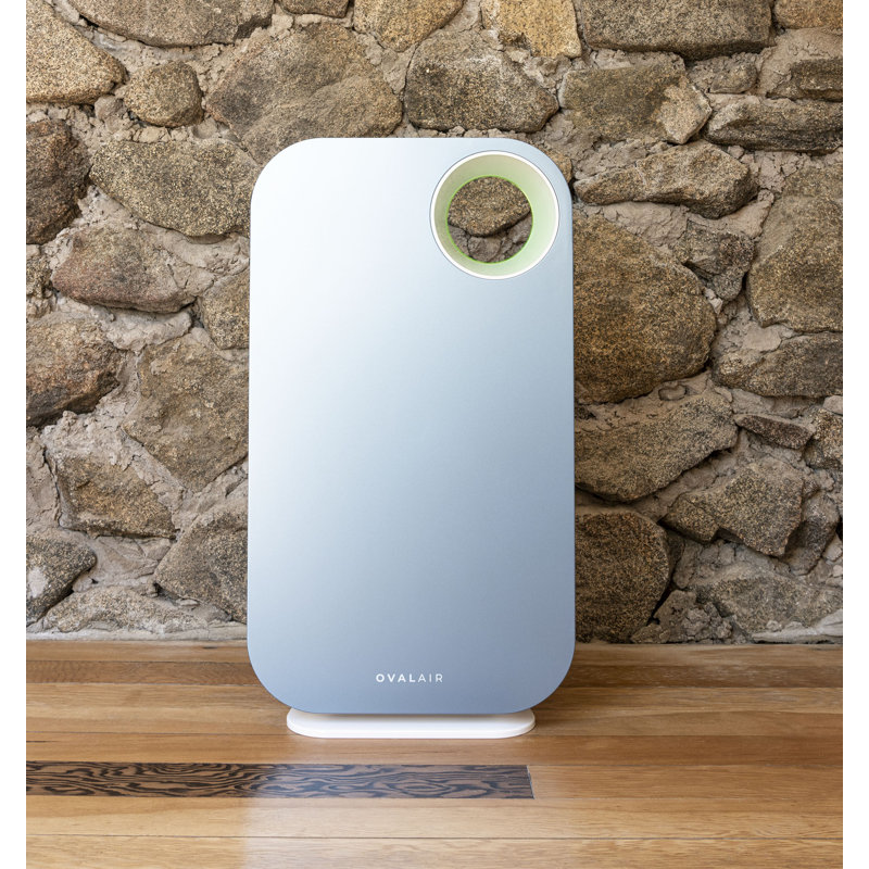 OVAL AIR 3-Stage H13 True HEPA 5-in-1 Air Purifier reduces Allergies, Asthma, Pets, Odor, Smoke, Crescent Beach Blue