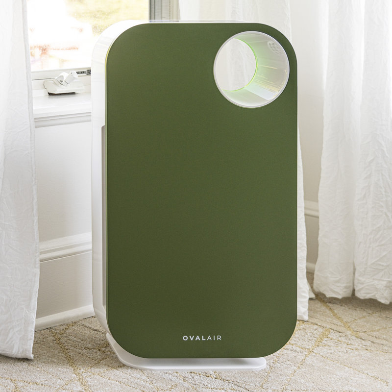 OVAL AIR 3-Stage H13 True HEPA 5-in-1 Air Purifier reduces Allergies, Asthma, Pets, Odor, Smoke, Cypress Creek Green