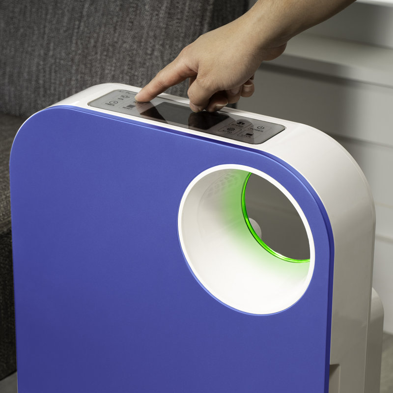OVAL AIR 3-Stage H13 True HEPA 5-in-1 Air Purifier reduces Allergies, Asthma, Pets, Odor, Smoke, Santorini Hills Blue