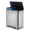 Qualiazero 16 Gallon Stainless Steel Step On Multi-Compartments Trash & Recycling Bin