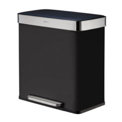Qualiazero 16 Gallon Stainless Steel Step On Multi-Compartments Trash & Recycling Bin