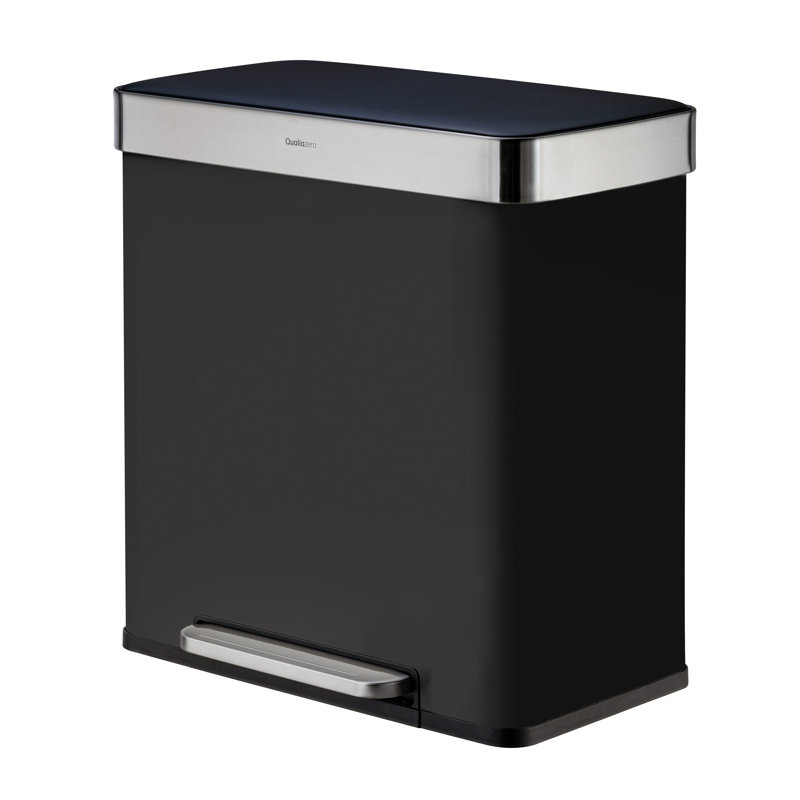 Qualiazero 16 Gallon Stainless Steel Step On Multi-Compartments Trash & Recycling Bin