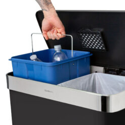 Qualiazero 16 Gallon Stainless Steel Step On Multi-Compartments Trash & Recycling Bin