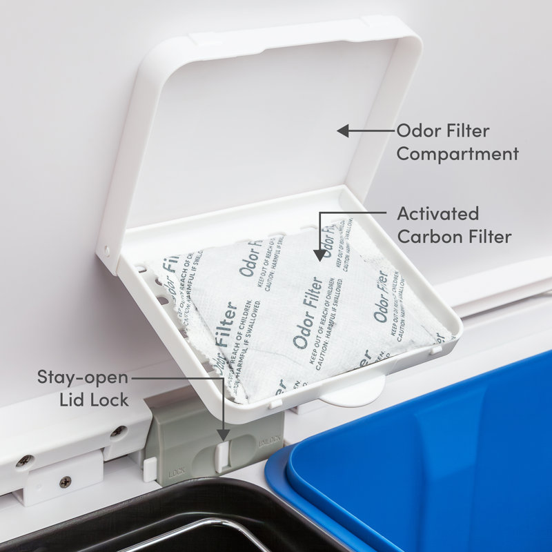 Qualiazero 16 Gallon Stainless Steel Step On Multi-Compartments Trash & Recycling Bin