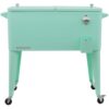 PERMASTEEL 80 qt. Mint Green Classic Outdoor Rolling Patio Cooler with Wheels and Handles PS-203-MINT