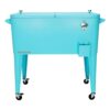 PERMASTEEL 80 qt. Turquoise Classic Outdoor Rolling Patio Cooler with Wheels and Handles PS-203 Turq