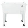 PERMASTEEL 80 qt. White Classic Outdoor Rolling Patio Cooler with Wheels and Handles PS-203 White