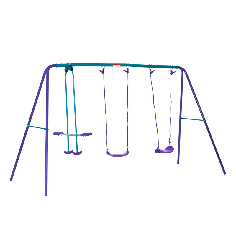 Outsunny Metal Swing Set with 2 Swing(s)