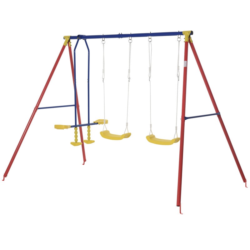 Outsunny Metal Swing Set with 2 Swing(s)