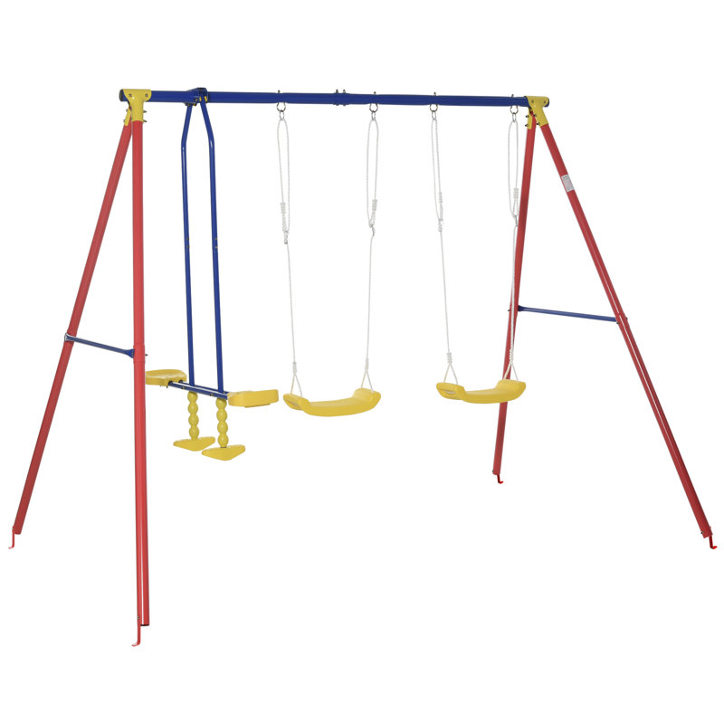 Outsunny Metal Swing Set with 2 Swing(s)