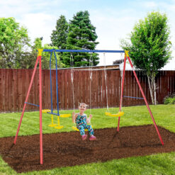 Outsunny Metal Swing Set with 2 Swing(s)