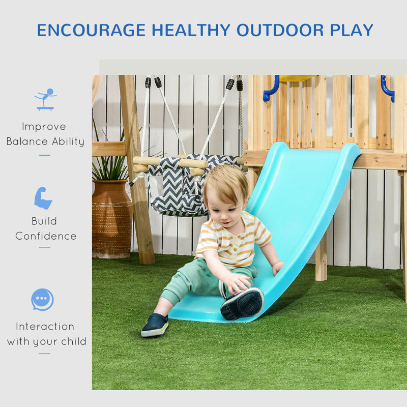 Outsunny Fir Swing Set with 1 Swing(s) , 1 Slide(s)