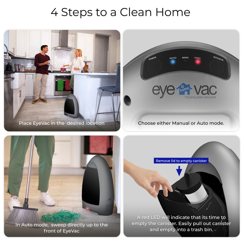 EyeVac Home Touchless Vacuum, Silver